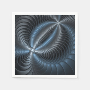 Guardanapo De Papel Arte abstrata moderna fractal azul plástico 3D