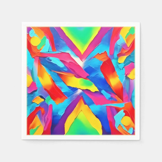 Guardanapo De Papel Arte Abstrato de Expressão Colorida (Frente)