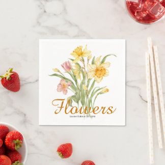 Guardanapo De Papel Arte bastante clássica de aquarela de flores silve