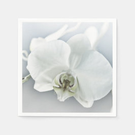 Guardanapo De Papel Arte Botânica de Orquídea Branca Elegante