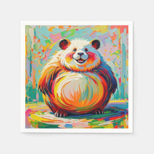 Guardanapo De Papel Arte colorida de design abstrato de panda urso gig