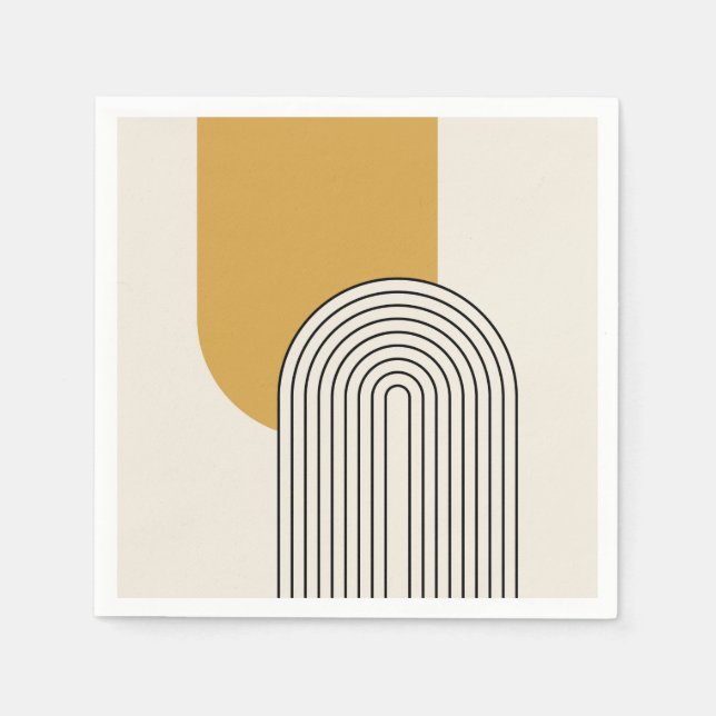 Guardanapo De Papel Arte da linha de estilo do meio século com arco de (Frente)