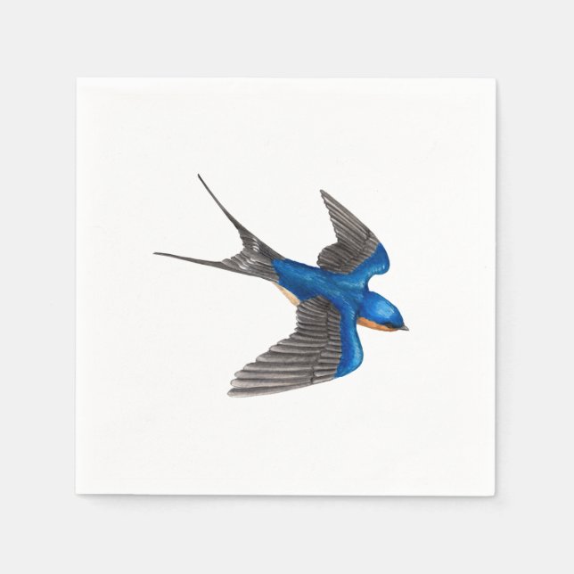 Guardanapo De Papel Arte de Andorinha-de-bando Voadora (Frente)