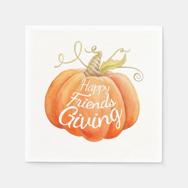 Guardanapo De Papel Arte de aquarela de abóbora (Frente)