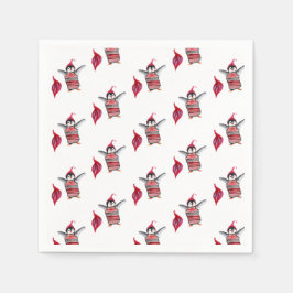 Guardanapo De Papel Arte de Aquarela de Pinguim para Natal