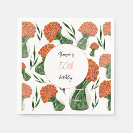 Guardanapo De Papel Arte de Aquarela Ranunculus Italiana Personalizada