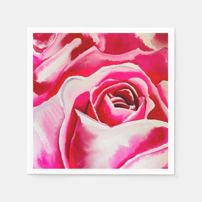 Guardanapo De Papel Arte de aquarela rosa-rosas (Frente)