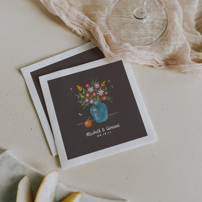 Guardanapo De Papel Arte de Arroz Chalkboard Whimsical | Casamento (Criador carregado)