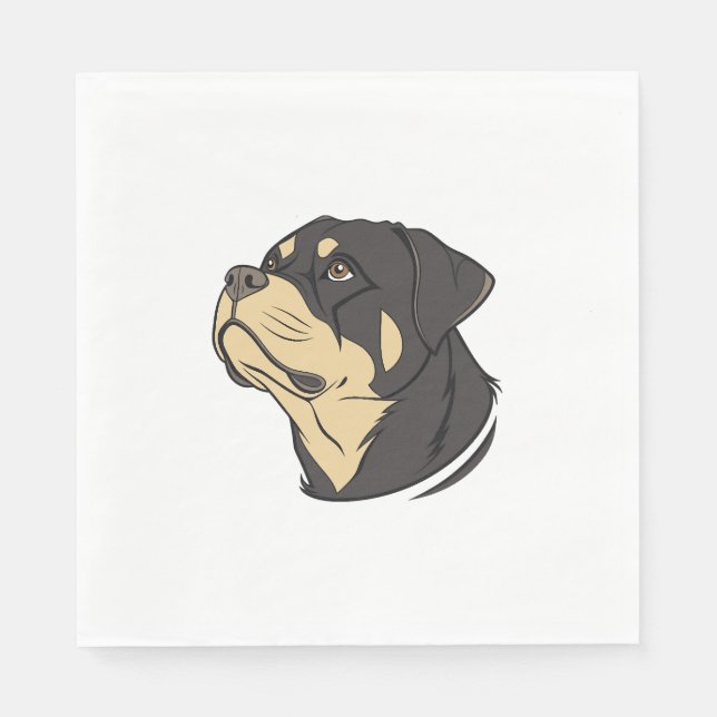 Guardanapo De Papel Arte de Cão Rottweiler (Frente)