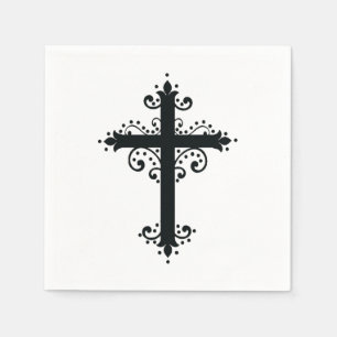 Guardanapo De Papel Arte de Cruz Talhada Ornamentada Premium