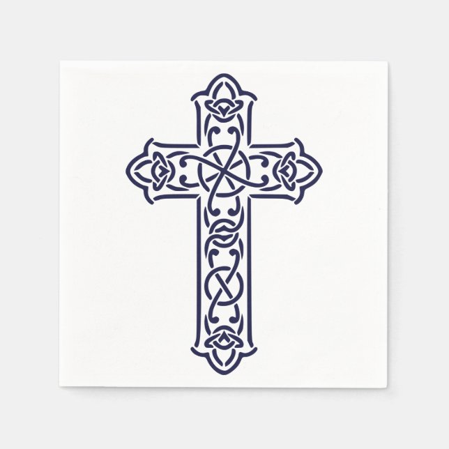 Guardanapo De Papel Arte de Entrelaçamento Gráfico da Cruz Celta (Frente)