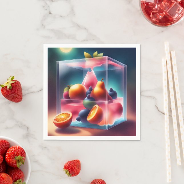 Guardanapo De Papel Arte de IA de Cinco Frutas  (Insitu)