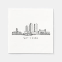 Arte de Linha da Silhueta Minimalista de Fort Wort