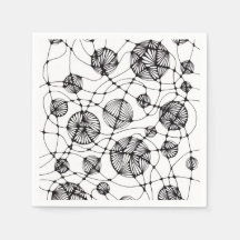 Arte de Linha Neurográfica Abstrata Preto e Branco