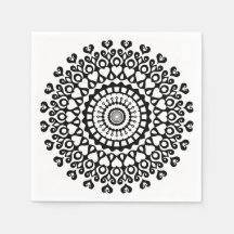 Arte de Mandala intricada em preto e branco