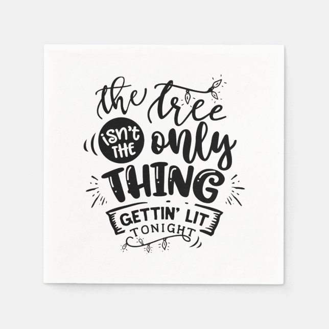 Guardanapo De Papel arte de palavra de bebendo de Natal engraçada (Frente)