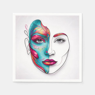 Guardanapo De Papel Arte de pintura feminina