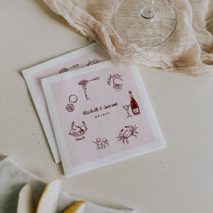Guardanapo De Papel Arte de Portas Retro Whimsical Casamento de Nápo