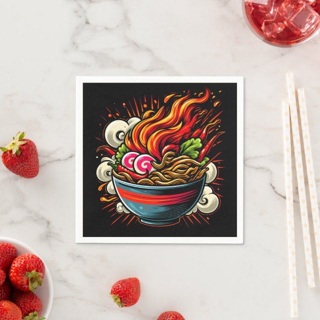 Guardanapo De Papel Arte de Rua de Ramen Japonês Apimentado (Insitu)