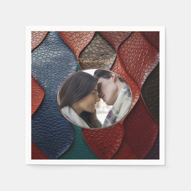 Guardanapo De Papel Arte de textura de couro artístico (Frente)