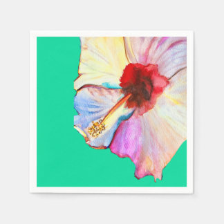 Guardanapo De Papel Arte de tulipas de aquarela rosa