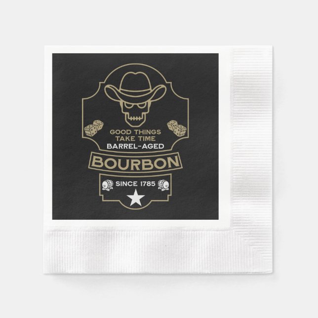 Guardanapo De Papel Arte de Uísque Bourbon (Frente)