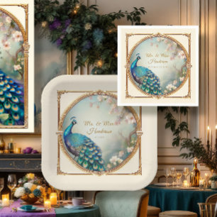 Guardanapo De Papel Arte Deco Casamento de Árvore de Flor Elegante Pea