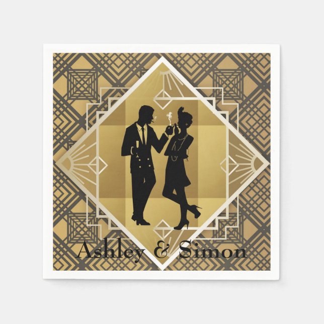 Guardanapo De Papel Arte Deco dos anos 20. Garçonne. (Frente)