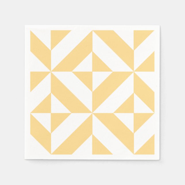 Guardanapo De Papel Arte Deco Geométrica Melão (Frente)
