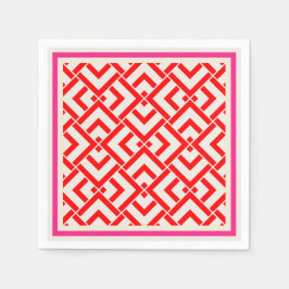 Guardanapo De Papel Arte deco, impressão vermelho em cores vibrantes