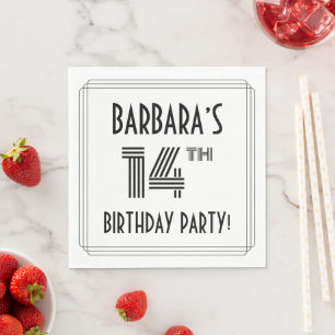 Guardanapo De Papel Arte Deco Inspirou Festa de aniversário de 14, Nom