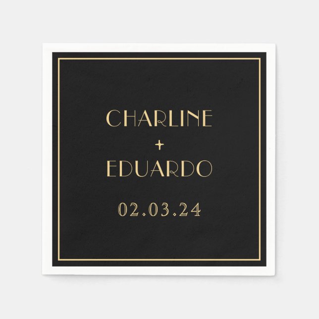 Guardanapo De Papel Arte deco rugindo 20 Casamento (Frente)