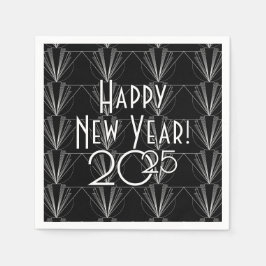 Guardanapo De Papel Arte Deco Vintage Geométrico Preto e Branco 
