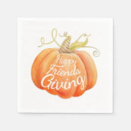 Guardanapo De Papel Arte em aquarela de abóbora Friendsgiving