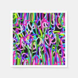 Guardanapo De Papel Arte Escrivora Colorida a Preto