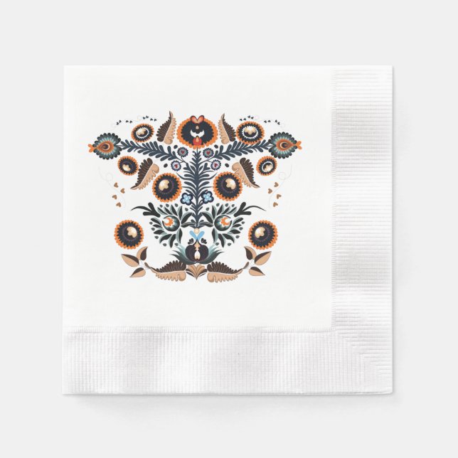Guardanapo De Papel Arte Folclórica Boho (Frente)
