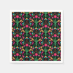 Guardanapo De Papel Arte Folclórico Tradicional Mexicano Cores Vibrant