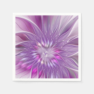 Guardanapo De Papel Arte Fractal Abstrata Flor Paixão Roxo Rosa