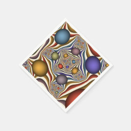 Guardanapo De Papel Arte Fractal, Colorida, Moderna, Abstrato