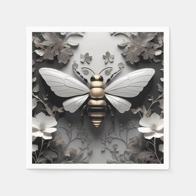 Guardanapo De Papel Arte Geométrica das Abelhas de Honeybee (Frente)