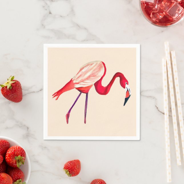 Guardanapo De Papel Arte laranja flamingo aquarela (Insitu)