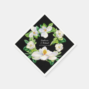 Guardanapo De Papel Arte moderna da grinalda das flores da magnólia d