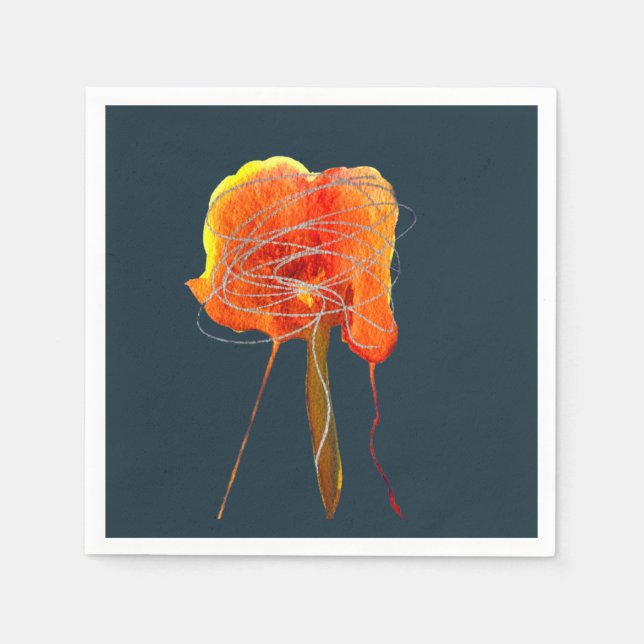 Guardanapo De Papel Arte moderna de flor floral abstrato (Frente)