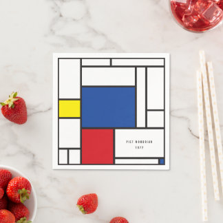 Guardanapo De Papel Arte Moderna De Stijl Geométrica Minimalista Mondr