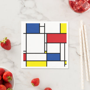 Guardanapo De Papel Arte Moderna De Stijl Geométrica Minimalista Mondr