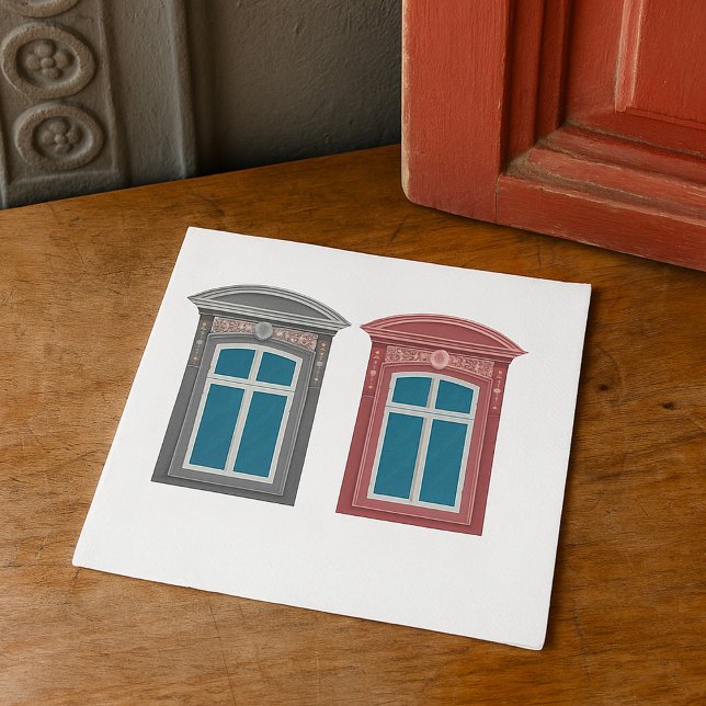 Guardanapo De Papel Arte sobre a arquitetura do Ornamentado de janela  (Criador carregado)