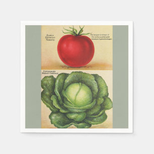 Guardanapo De Papel Arte vegetal do jardim do vintage, 1913