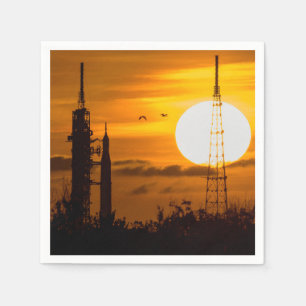 Guardanapo De Papel Artemis Moon Rocket no amanhecer