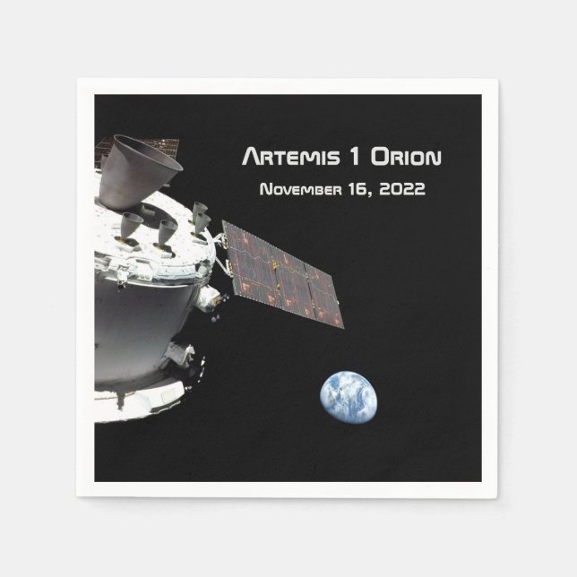 Guardanapo De Papel Artemis Orion Spacecraft Blue Marble (Frente)