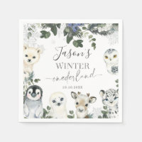 Ártico Animal Winter Onederland Birthday Paper
